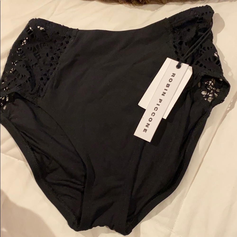 Robin Piccone high wasted swimsuit bottoms.